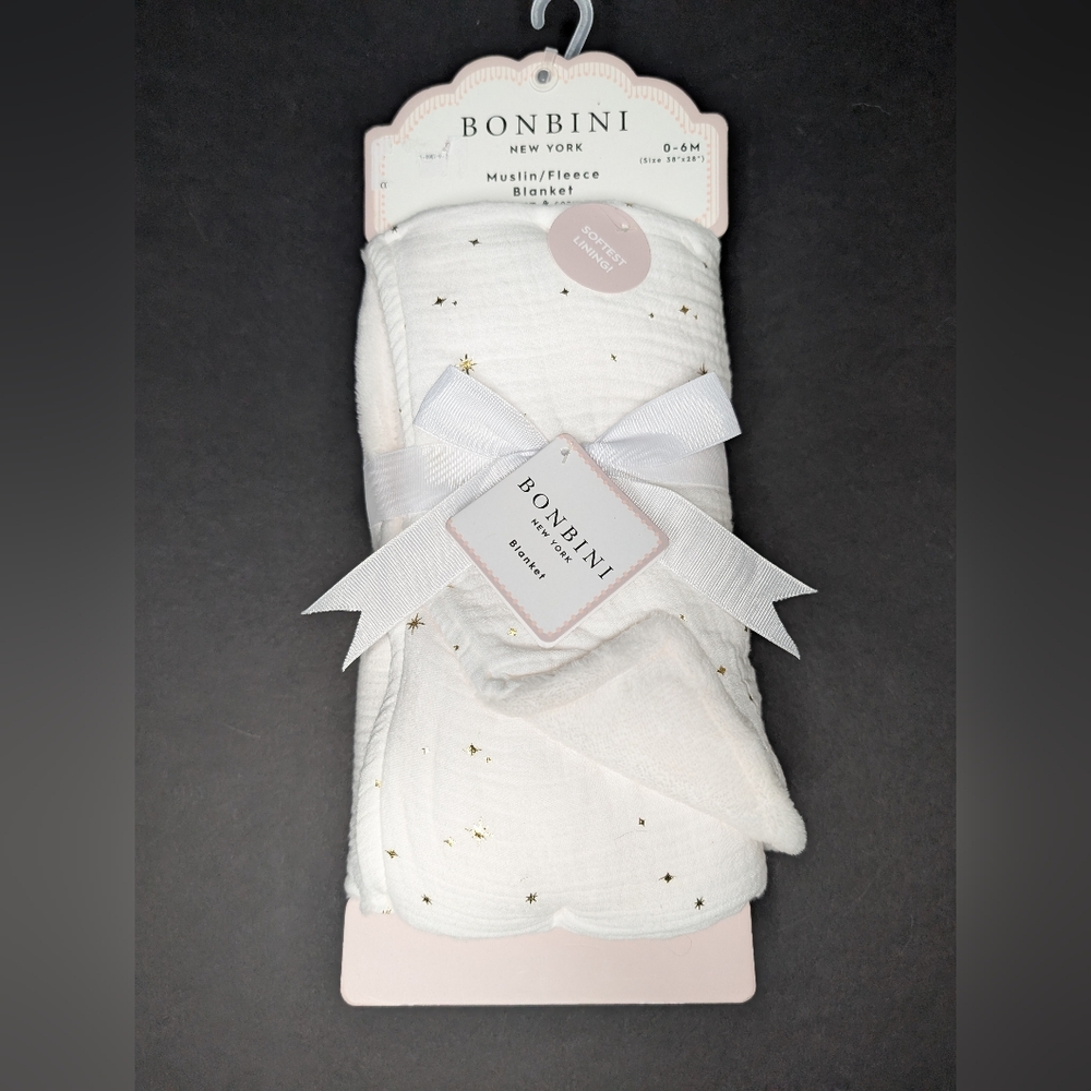 Bonbini White Muslin Fleece Blanket